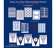 Ahoy It's A Boy Nautical Baby Shower Printables Collection
